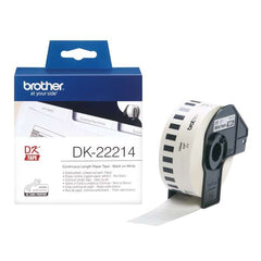 Brother DK22214 - Original Personalized Size Labels - Size 12mm x 30.48 meters - Black text on white background