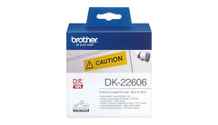 Brother DK22606 - Original Personalized Size Labels - Wide 62mm x 15.24 meters - Black text on yellow background