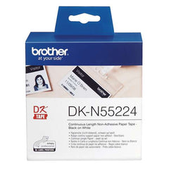 Brother DKN55224 - Étiquettes originales non adhésives de format personnalisé - Large 54 mm x 30,48 mètres - Texte noir sur fond blanc