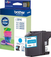 Cartouche d'encre cyan originale Brother LC221 - LC221CBP