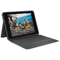 Logitech Rugged Folio Funda con Teclado Inalambrico para iPad 7Âª y 8Âª Generacion 10.2" - Escritura Silenciosa - Teclas de Acceso Directo - Antiderrames - Cierre Magnetico - Color Gris