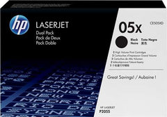 HP CE505X Black Pack of 2 Original Toner Cartridges - 05X