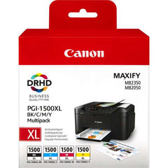 Pacote de 4 cartuchos de tinta originais Canon PGI1500XL - 9182B004/9182B010