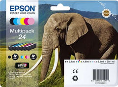 Epson T2428 (24) Pack of 6 Original Ink Cartridges - C13T24284011