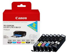 Canon PGI550/CLI551 Pack of 6 Original Ink Cartridges - 6496B005