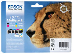 Epson T0715 Pacote de 4 cartuchos de tinta originais - C13T07154012