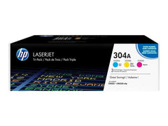 HP CC531A/CC532A/CC533A Pack de 3 cartouches toner originales - 304A