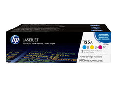 HP CB541A/CB542A/CB543A Pack of 3 Original Toner Cartridges - 125A