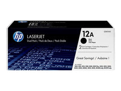 HP Q2612A Noir Pack de 2 Cartouches Toner Originales - 12A