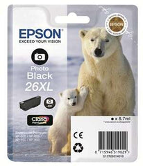 Cartucho de tinta original fotográfico preto Epson T2631 (26XL) - C13T26314012