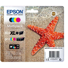 Epson 603XL/603 Pack de 4 Cartuchos de Tinta Originales - C13T03A94010