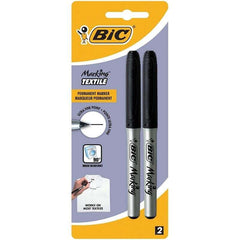 Bic Marking Textile Pack de 2 Rotuladores Permanentes para Ropa - Punta Ultrafina 0.9mm - Lavados hasta 90Âº - Tinta con Base de Alcohol - Color Negro
