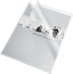 Esselte 30Q Caja de 100 Dossiers UÃ±ero - Formato Folio - PVC Flexible - Grosor 140 Micras - Color Transparente