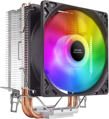 Mars Gaming Ventilador CPU 90mm con Disipador - Iluminacion RGB - Hasta 130W - Velocidad Max. 2200rpm - 2 Heatpipes