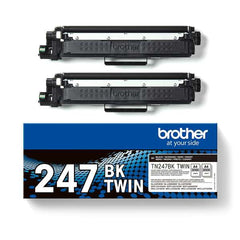 Brother TN247 Noir Pack de 2 Cartouches Toner Originales - TN247BKTWIN