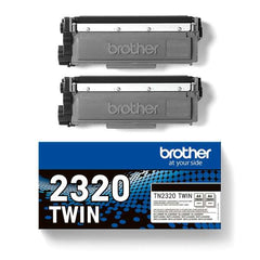 Brother TN2320 Pacote Preto de 2 Cartuchos de Toner Originais - TN2320TWIN