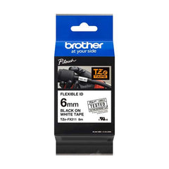 Brother TZeFX211 Cinta Laminada Flexible Original de Etiquetas - Texto negro sobre fondo blanco - Ancho 6mm x 8 metros