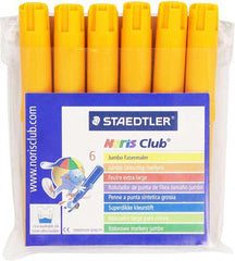 Staedtler Noris Watercolour 340 Pack de 6 Rotuladores de Gran TamaÃ±o - Trazo 3mm Aprox - Lavable Facilmente - Tinta Base de Agua - Color Amarillo