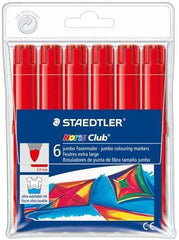 Staedtler Noris Watercolour 340 Pack de 6 Rotuladores de Gran TamaÃ±o - Trazo 3mm Aprox - Lavable Facilmente - Tinta Base de Agua - Color Rojo