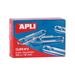 Apli Pack de 100 Clips Galvanizados nÂº2 32 mm