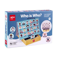 Apli Juego Quien es Quien - Tablero de 28 x 96 cm, 48 Piezas Ã˜ 60 mm