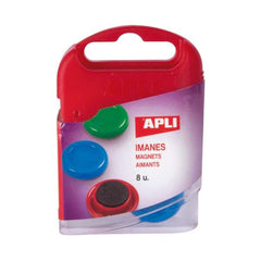 Apli Pack de 8 Imanes Ã˜ 20 mm - Colores Surtidos