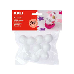 Apli Pack de 10 Bolas de Porexpan Ã˜ 25 mm - Color Blanco
