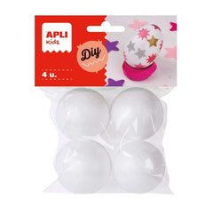 Apli Pack de 4 Bolas de Porexpan Ã˜ 45 mm - Color Blanco