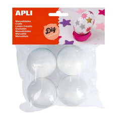 Apli Pack de 4 Bolas de Porexpan Ã˜ 50 mm - Color Blanco