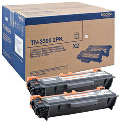 Brother TN3390 Pacote Preto de 2 Cartuchos de Toner Originais - TN3390TWIN