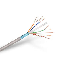 Aisens Cable de Red RJ45 Cat.6 FTP Rigido AWG24 - Bobina de 100m 100% Cobre para la Instalacion - Color Gris