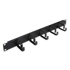 Aisens Organizador de Cables Metalico con 5 anillos - 19" 1U - Color Negro