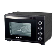 Muvip Horno 2000W 48L - Regulador de Temperatura 100Âº-230Âº - Exterior de Acero con Revestimiento - Selector de Tiempo - Puerta de Cristal Templado