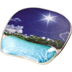 Fellowes Alfombrilla con ReposamuÃ±ecas Photo Gel - Alivia los Puntos de Presion - Base Antideslizante - DiseÃ±o Playa Tropical