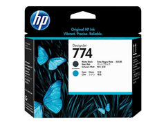 HP 774 Original Print Head - Matte Black, Cyan - P2W01A