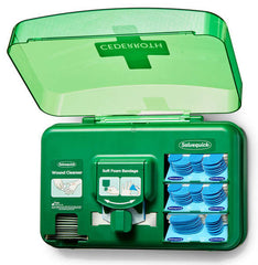 Cederroth Dispensador para el Cuidado de Heridas - Incluye diferentes TamaÃ±os de Apositos Color Azul, Toallitas para Heridas y Venda Autoadherente