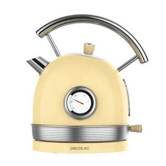 Cecotec ThermoSense 420 Light Yellow Hervidor de Agua 2200W - Capacidad 1,8L - Acero Inoxidable - Filtro Antical - Base con Giro 360Âº - Medidor de Temperatura - Estilo Vintage