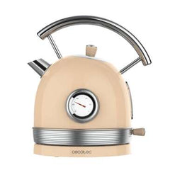Cecotec ThermoSense 420 Light Beige Hervidor de Agua 2200W - Capacidad 1,8L - Acero Inoxidable - Filtro Antical - Base con Giro 360Âº - Medidor de Temperatura - Estilo Vintage