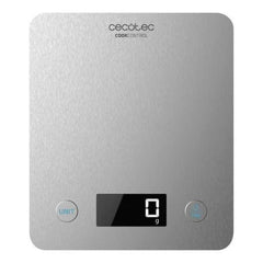 Cecotec Cook Control 10000 Connected Bascula de Cocina - Acabado en Acero Inox - Precision de 1gr - Peso Max. 5kg - Pantalla LCD - DiseÃ±o Extraplano - Recubrimiento Antihuellas