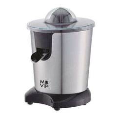 Muvip Exprimidor Electrico Inox 600W - Cuerpo y Filtro de Acero Inoxidable - Sistema Antigoteo - 2 TamaÃ±os de Conos