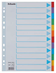 Esselte Separadores 12 Posiciones - Multitaladro - 6 Colores - Carton - TamaÃ±o A4