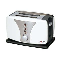 Muvip Top Design Tostadora de Pan 800W - Capacidad para 2 Rebanadas - 6 Niveles de Tostado - Funcion Calentar, Descongelacion y Recalentar - Parada Automatica y Manual