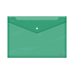 Dohe Sobre con Cierre de Broche - TamaÃ±o Folio Plus Apaisado - Polipropileno Cristal Transparente 150 Micras - Color Verde
