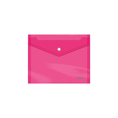 Dohe Sobre Portadocumentos A5 - Cierre de Broche - Polipropileno Cristal Transparente 150 Micras - Color Rosa
