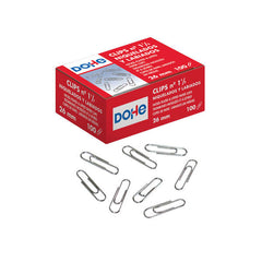 Dohe Pack de 100 Clips Labiados NÂº1 1/2 26mm - Niquelados