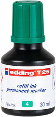 Edding T25 Bote de Recarga para Rotulador Permanente - Capacidad 30ml - Color Verde