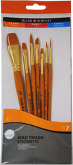 Daler Rowney Simply Pack de 7 Pinceles Sinteticos - DiseÃ±o Ergonomico - Oro Taklon - Color Naranja