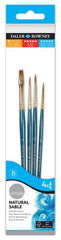 Daler Rowney Simply Pack de 4 Pinceles de Marta - DiseÃ±o Ergonomico - Color Azul