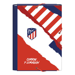 Dohe Atletico de Madrid Coraje y Corazon Carpeta de Carton Forrado Plastificado - 3 Solapas - TamaÃ±o Folio - Guardas Impresas - Cierre de Goma Elastica