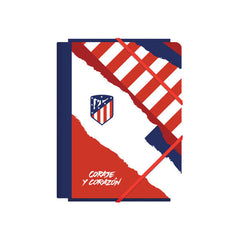 Dohe Atletico de Madrid Coraje y Corazon Carpeta de Carton Contracolado Plastificado - 3 Solapas - TamaÃ±o A5 - Guardas Impresas - Cierre de Goma Elastica